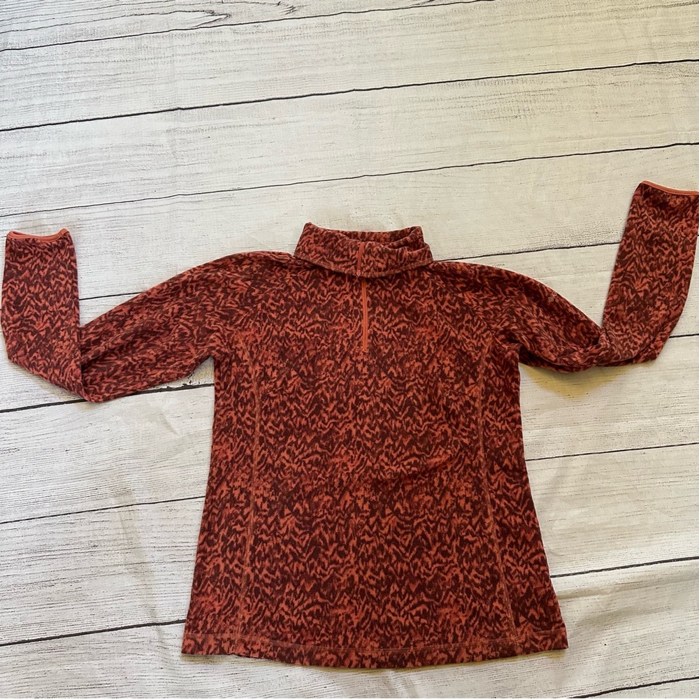 Columbia orange pink size large fleece pull over sweater